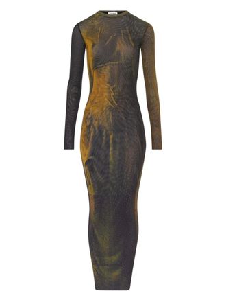 Jean Paul Gaultier The Acid Water printed maxi dress - women - Polyamide - L - Brown