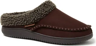 Dearfoams Marshall Microsuede Moccasin Toe Clog Slipper in Coffee at Nordstrom, Size X-Large