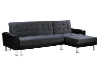Habitat et Jardin Habitat Et Jardin - Sof&aacute; Esquinero Convertible Y Reversible theo - 4 Plazas - Negro Y Gris