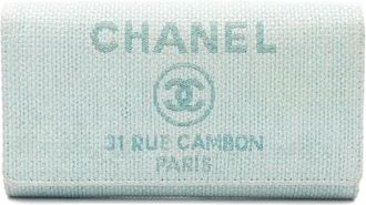 Chanel Portafoglio bi-fold Deauville 2016-2017 - Blu