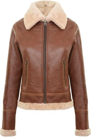 Infinity Leather Womens Tan B3 Sheepskin Flying Jacket-Kano