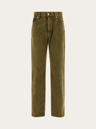 Ferragamo Men Five pocket jeans Green