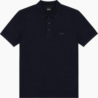 HUGO BOSS Mens BOSS Paddy Piqu&eacute; Polo Shirt Navy - Black - Size: 42