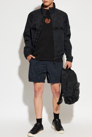 Stone Island Jacket With Logo Patch, Mens, Black