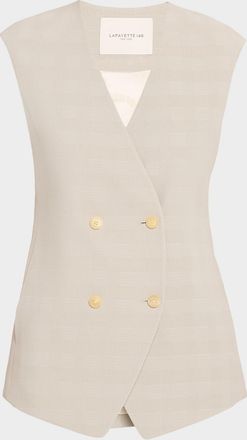 Lafayette 148 New York Double-Breasted Plaid Vest