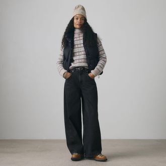 Levi's Ines Fairlisle Sweater - Womens - M - Neutral / Mia Fairisle V2 C2 Taupe Heather Wool Blend