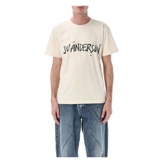J.W.Anderson T-Shirts, male, Beige, Size: S Circular T-shirt