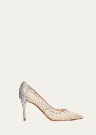 Gianvito Rossi 85mm Embellished Organza Pumps