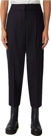 Windsor Flanellen pantalon met plooien en jogger-stijl - Heren - Broeken - Blauw - Maat: W44 Flanel