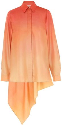 Zimmermann Tranquility asymmetric shirt - women - Silk - 1 - Orange