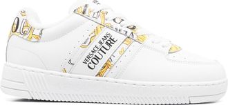Versace Jeans Couture Barocco-print low-top sneakers - women - Fabric/Polyurethane/Polyurethane/Calf Leather/Rubber - 35 - White