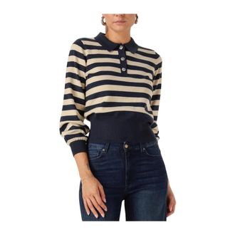 Minus Donkerblauwe Pullover voor Vrouwen - Dames - Ronde hals truien - Veelkleurig - XL - Wol - Truien & Vesten