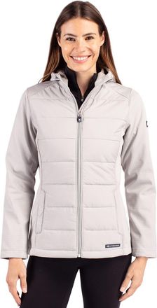 Cutter & Buck Evoke Hybrid Softshell Full Zip Womens Hooded Long SleeveJacket