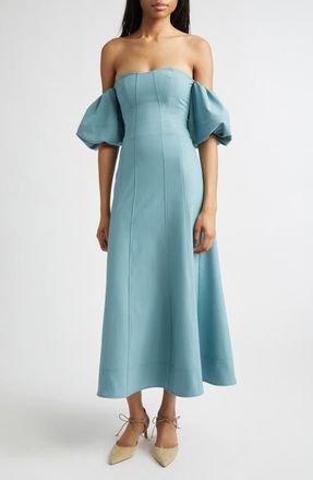 Ulla Johnson Nina Off the Shoulder Dress in Ocean at Nordstrom, Size 2