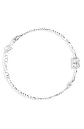 Meshmerise Diamond Initial Bezel Bracelet in White-B at Nordstrom Rack