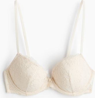 H&M Push-up-BH mit Stickerei - Weiss