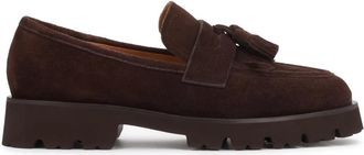 Kazar Su&egrave;de Loafers met Kwasten en Profielzool - Dames - Loafers - Bruin - 37 EU - Su&egrave;de - Schoenen