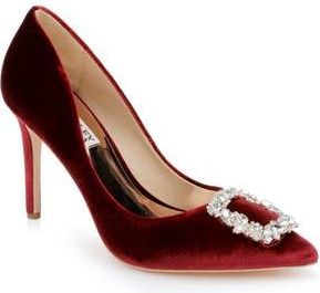 Badgley Mischka Cher Crystal Embellished Pump in Bordo Velvet at Nordstrom Rack, Size 6.5