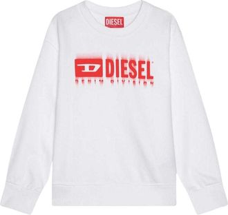 Diesel Mens Blurred Logo Sweatshirt (White) Cotton - Size Small