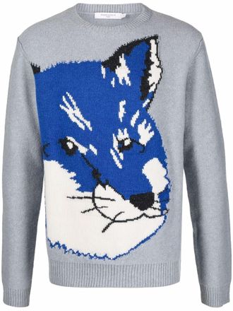 Maison Kitsun&eacute; Wollen trui - Grijs