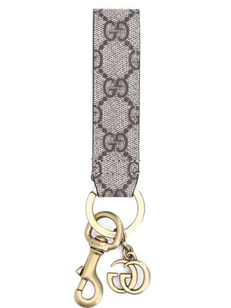 Gucci Ophidia GG monogram keyring - men - Brass/Polyester/Polyurethane/Cotton - OS - Grey