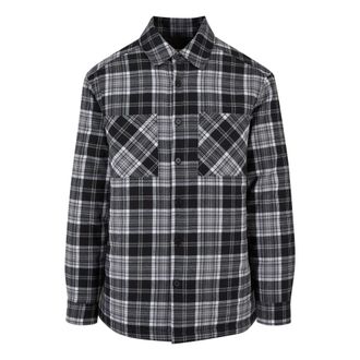 Urban Classics Geruite overhemdjas heren (Zwart/Wit)
