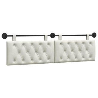 vidaXL Cabecero Colgante Con Luz Led Crema Terciopelo Vidaxl