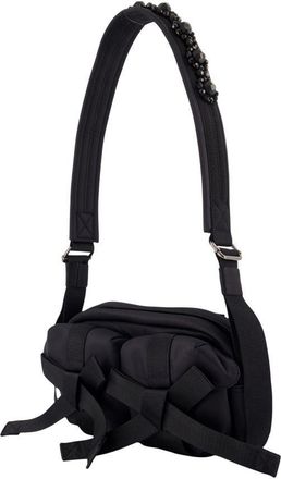 Simone Rocha Womens Classic Bow Crossbody - Simone Rocha Nylon Black Bags Crossbodies