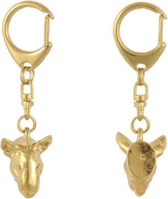 OEM Bull Terrier, Bull Terrier I - Llavero Ba&ntilde;ado En Oro Con Un Perro En Una Caja De Regalo, Decoraci&oacute;n De Bolso, Accesorio De Lujo De Art-dog