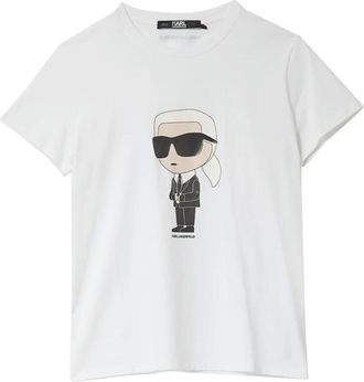 Karl Lagerfeld Ikonik 2.0 Karl T-shirt - Dames - T-shirts - Wit - S - Katoen - Tops