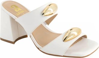 Andrea Womens Block Heel Sandal In White