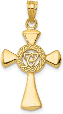 Diamond2Deal 14k Yellow Gold Celtic Cross Pendant