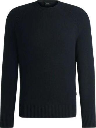HUGO BOSS Emalvo Pure Cashmere - Heren - Ronde hals truien - Blauw - XL - Kasjmier - Truien & Vesten