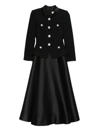 Self Portrait embellished midi dress - Nero