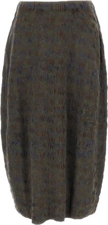 Boboutic Multicolor Jacquard Knit Midi Skirt With Elasticated Waist