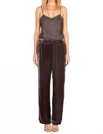 Johnny Was Ravi Wide Leg Velvet Pant In Graphite
