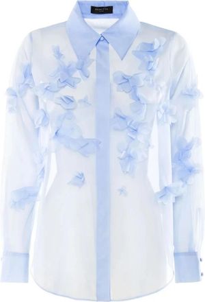 Nenette Frosty Shirt - Dames - Overhemden - Blauw - L - Polyester - Overhemden