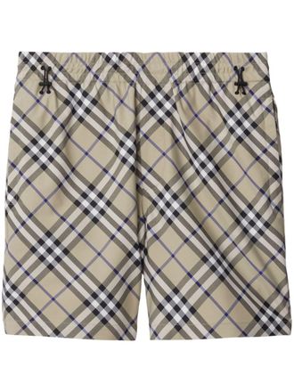Burberry Equestrian Knight Burberry Check cotton shorts - Neutrals