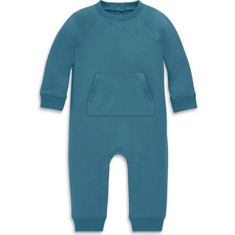 primary Baby Sweatshirt Romper in Slate Blue at Nordstrom, Size 12-18M