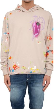 Philipp Plein Felpa Hoodie - Heren - Hoodies - Beige - M - Katoen - Hoodies & sweatvesten
