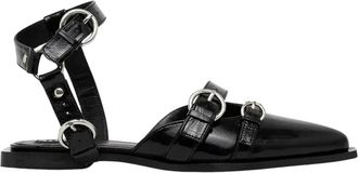 Alohas Thalara Ballet Flats - Dames - Sandalen - Zwart - 37 EU - Leer - Schoenen