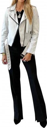 Mauritius India Leather Jacket In White