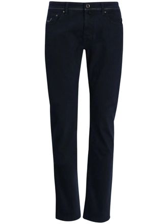 Jacob Cohen Contrast-Stitched Five-Pocket Cotton Straight-Leg Pants