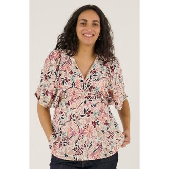 Cache Coeur Maternity and Nursing Butterfly Sleeve Blouse Bella in Multicolor at Nordstrom, Size X-Large