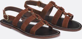 La Redoute Collections Platte sandalen in leer