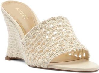 Arezzo Mary Wedge Slide Sandal in White at Nordstrom, Size 6.5