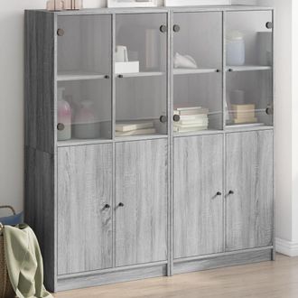 vidaXL Estanter&iacute;a Con Puertas Madera Gris Sonoma 136x37x142 Cm Vidaxl
