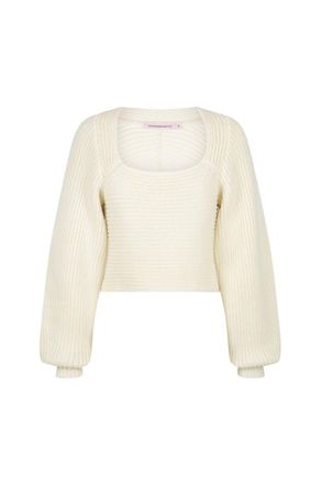 Hansen & Gretel Womens Bruna Ribbed Sweater In Ivory