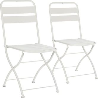 HOMN Pack 2 sillas de jardín plegables de metal en blanco