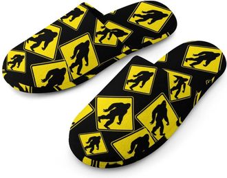 Generic Bigfoot Crossing Mens Cozy Memory Foam Slippers Warm Cotton House Shoes Comfy Slipper for Indoor Outdoor